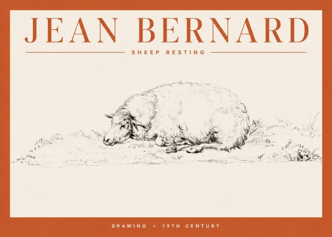 Jean Bernard Sheep Resting on the Ground No4 - Juliste