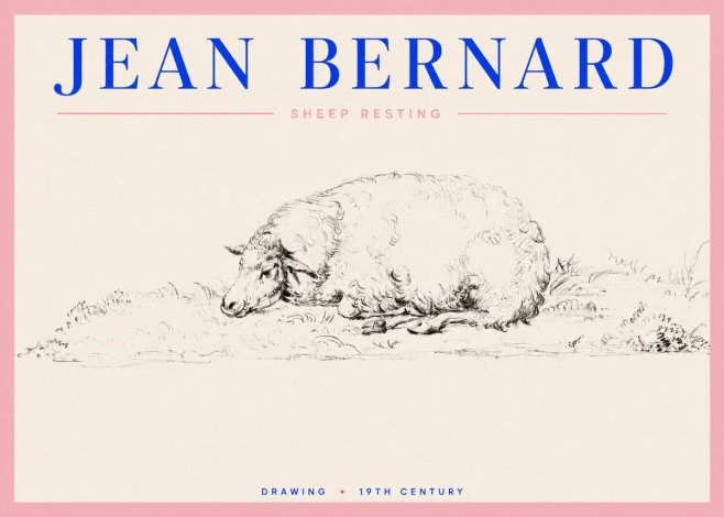 Jean Bernard Sheep Resting on the Ground No5 - Juliste