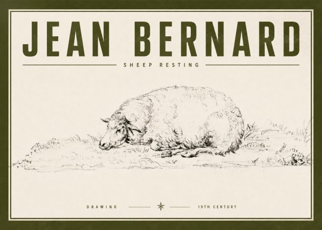 Jean Bernard Sheep Resting on the Ground No6 - Juliste