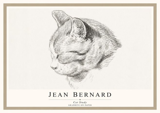 Jean Bernard Cat Study I No1 - Juliste
