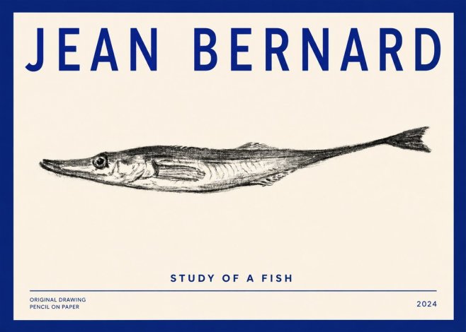 Jean Bernard Study of a Fish I No4 - Juliste