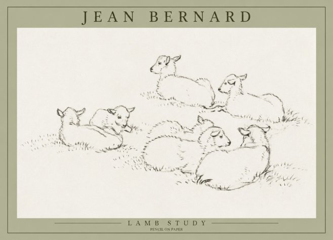 Jean Bernard Study of Lambs No3 - Juliste