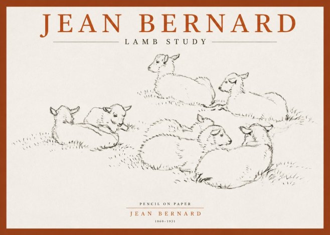 Jean Bernard Study of Lambs No4 - Juliste