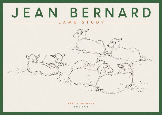Jean Bernard Study of Lambs No5 - Juliste