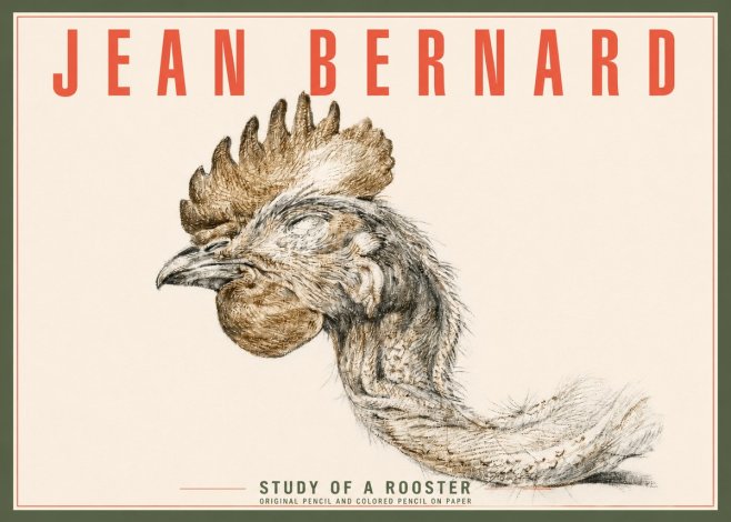 Jean Bernard Study of a Rooster Head No4 - Juliste
