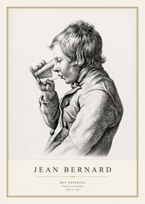 Jean Bernard Young Boy Drinking No3 - Juliste