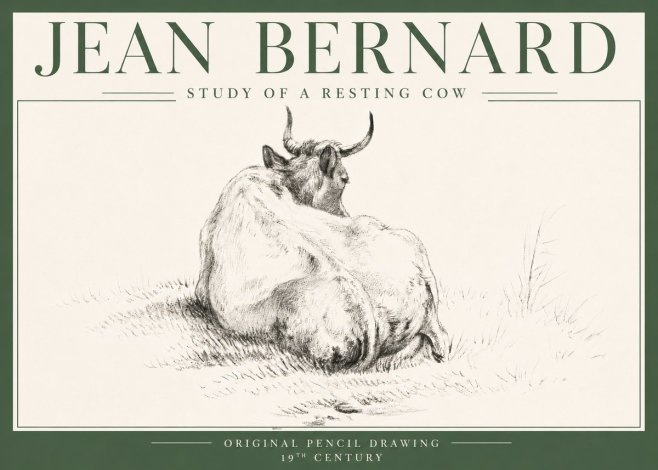 Jean Bernard Study of a Resting Cow I No4 - Juliste