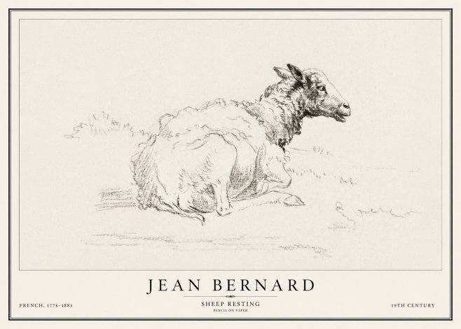 Jean Bernard Sheep Resting No1 - Juliste
