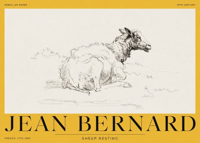 Jean Bernard Sheep Resting No2 - Juliste