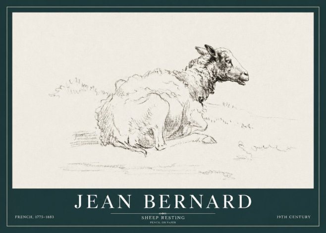 Jean Bernard Sheep Resting No3 - Juliste