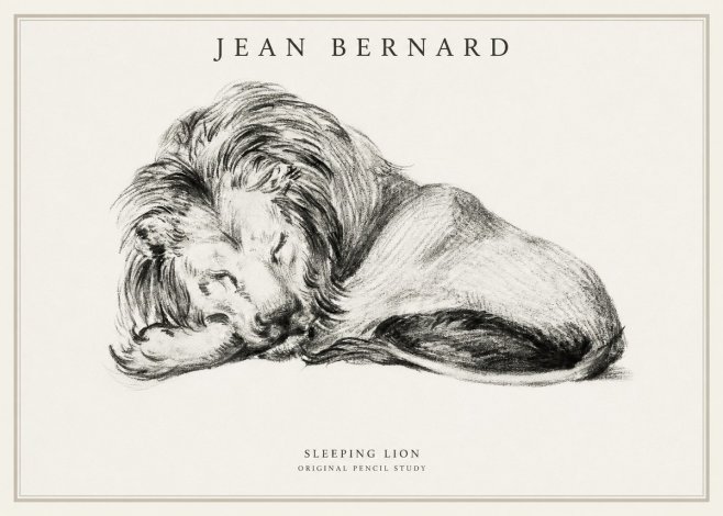 Jean Bernard Sleeping Lion No1 - Juliste