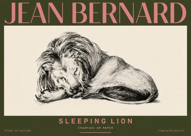 Jean Bernard Sleeping Lion No5 - Juliste