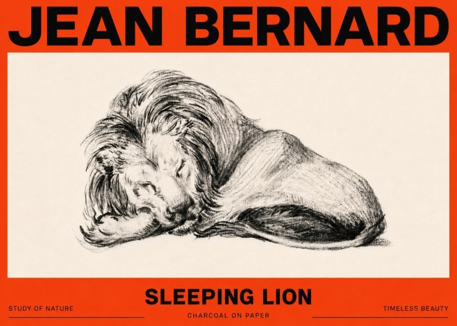 Jean Bernard Sleeping Lion No6 - Juliste
