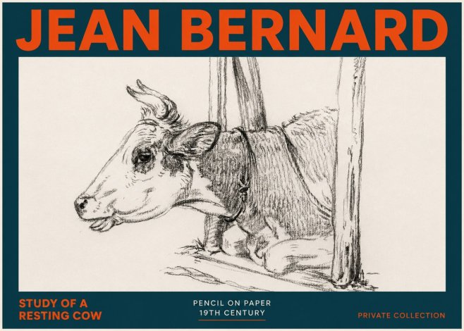 Jean Bernard Study of a Resting Cow II No5 - Juliste