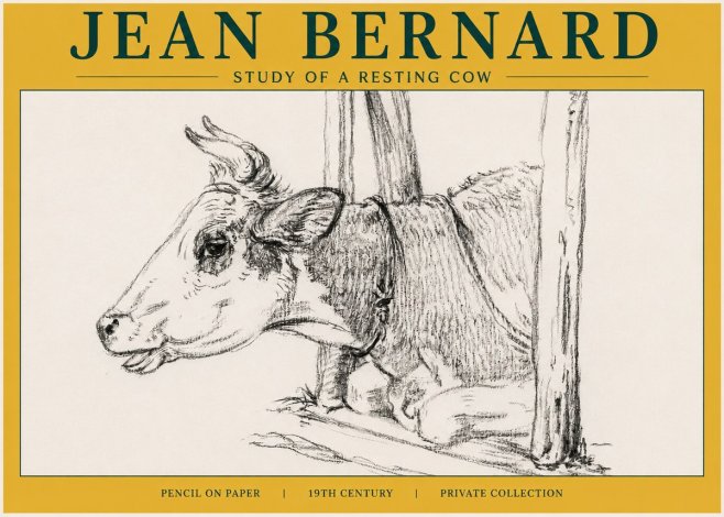 Jean Bernard Study of a Resting Cow II No6 - Juliste