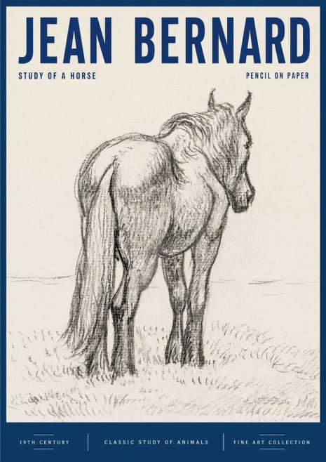 Jean Bernard Study of a Horse II No6 - Juliste