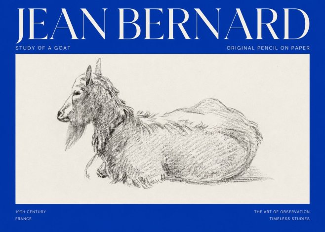 Jean Bernard Study of a Goat I No2 - Juliste