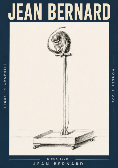 Jean Bernard Monkey Study No3 - Juliste