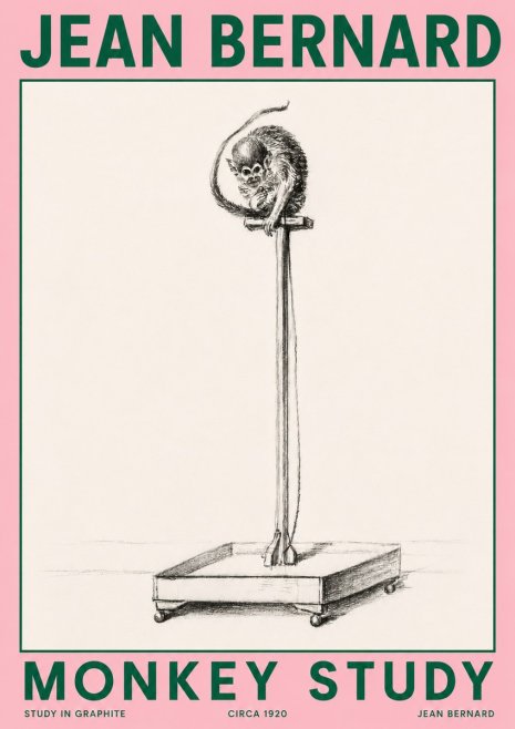 Jean Bernard Monkey Study No4 - Juliste