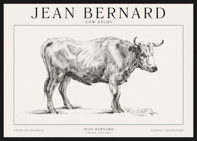 Jean Bernard Cow Study No1 - Juliste