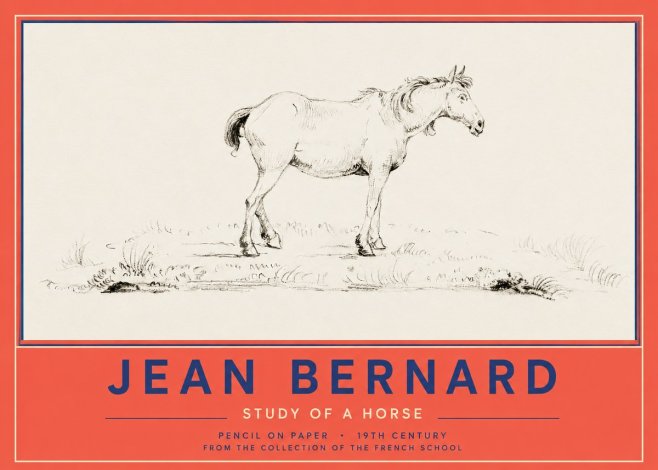 Jean Bernard Study of a Horse IV No2 - Juliste