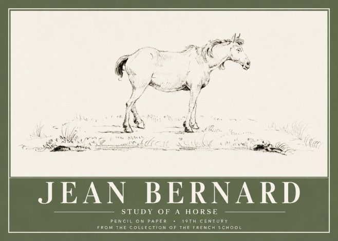 Jean Bernard Study of a Horse IV No6 - Juliste