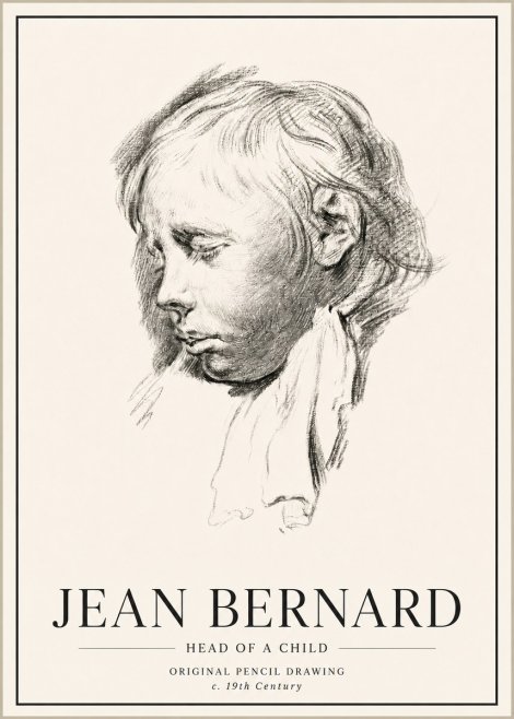 Jean Bernard Head of a Child No5 - Juliste