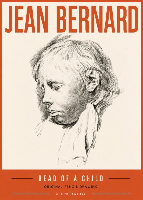 Jean Bernard Head of a Child No6 - Juliste