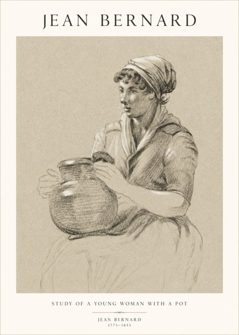 Jean Bernard Study of a Young Woman with a Pot No1 - Juliste