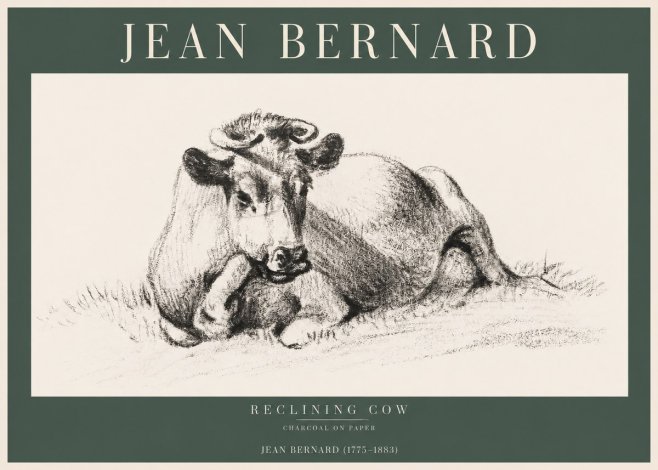 Jean Bernard Reclining Cow I No2 - Juliste