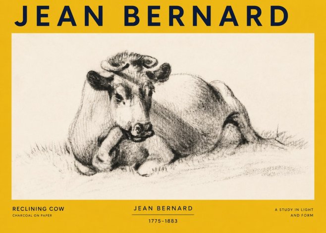 Jean Bernard Reclining Cow I No3 - Juliste