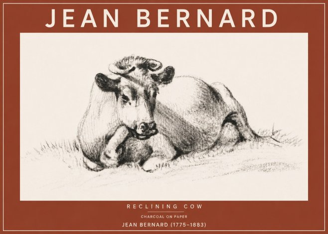 Jean Bernard Reclining Cow I No4 - Juliste