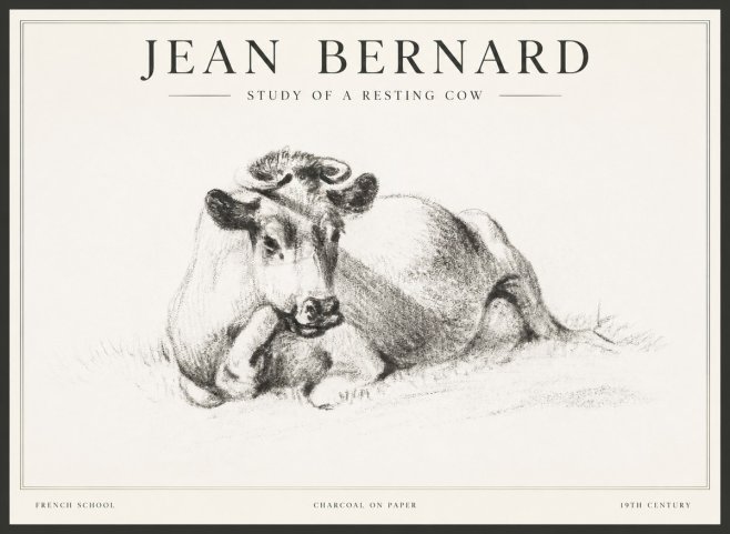 Jean Bernard Reclining Cow I No5 - Juliste