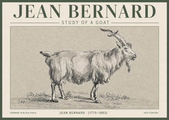 Jean Bernard Study of a Goat II No3 - Juliste