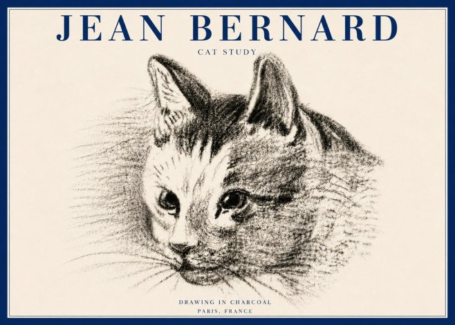 Jean Bernard Cat Study III No6 - Juliste
