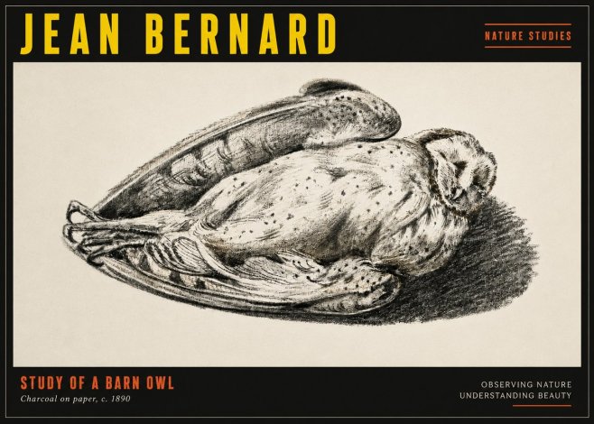 Jean Bernard Sleeping Owl No5 - Juliste