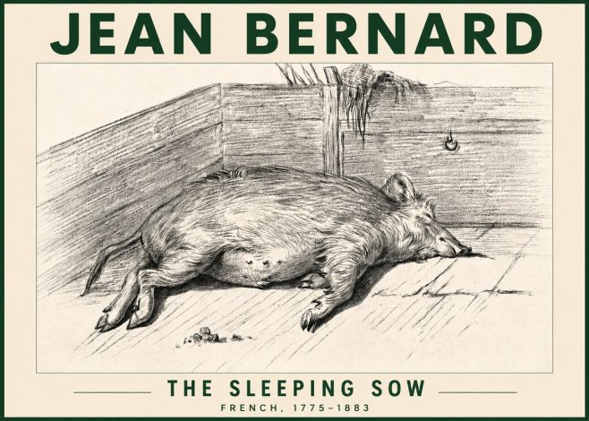 Jean Bernard The Sleeping Sow No4 - Juliste