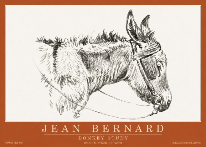 Jean Bernard Donkey Study II No2 - Juliste