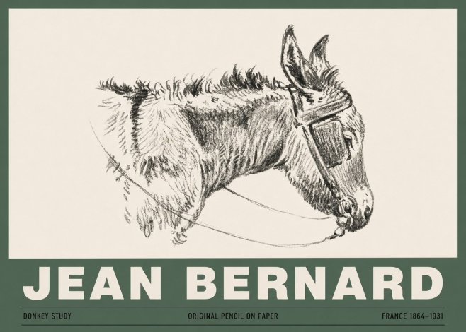Jean Bernard Donkey Study II No3 - Juliste
