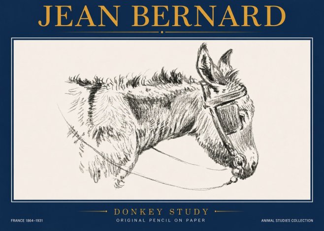 Jean Bernard Donkey Study II No4 - Juliste
