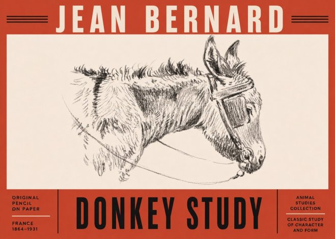 Jean Bernard Donkey Study II No5 - Juliste