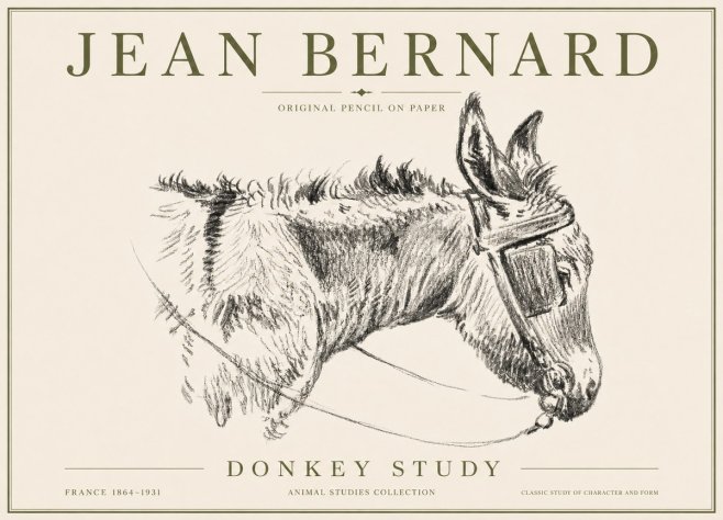 Jean Bernard Donkey Study II No6 - Juliste