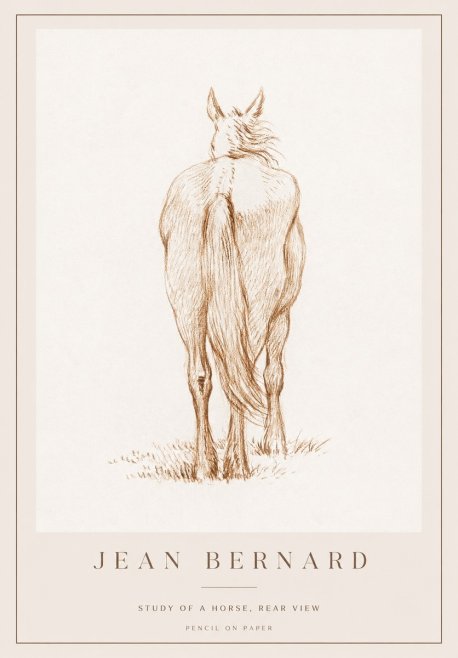 Jean Bernard Study of a Horse, Rear View No1 - Juliste