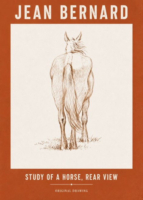 Jean Bernard Study of a Horse, Rear View No3 - Juliste