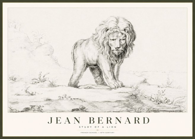 Jean Bernard Study of a Lion I No1 - Juliste