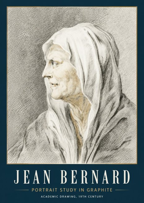 Jean Bernard Profile Study of a Hooded Figure No5 - Juliste