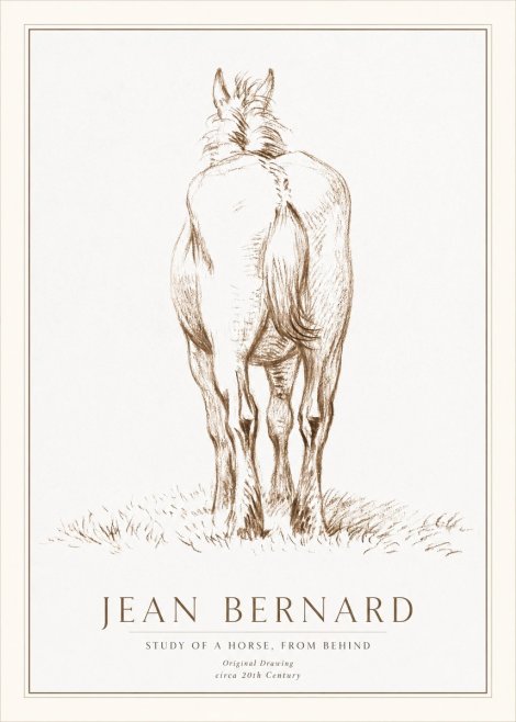 Jean Bernard Horse Study - from Behind No2 - Juliste