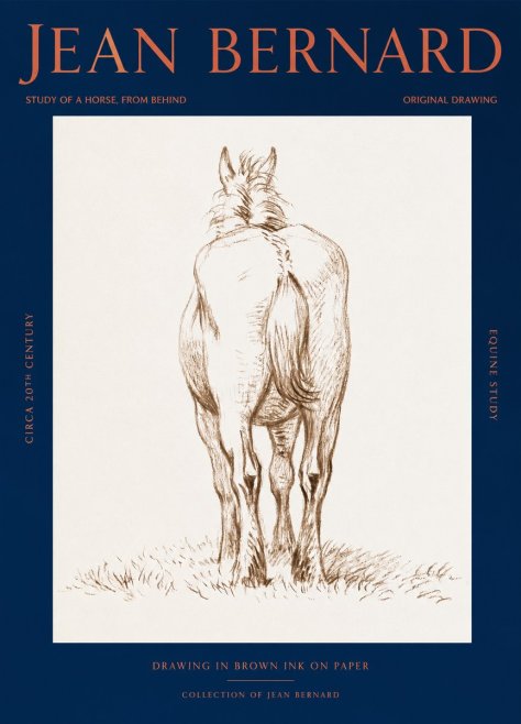 Jean Bernard Horse Study - from Behind No3 - Juliste