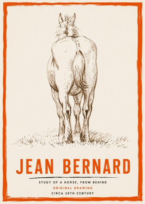 Jean Bernard Horse Study - from Behind No4 - Juliste