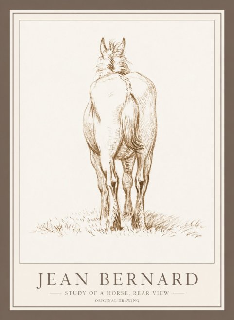 Jean Bernard Horse Study - from Behind No5 - Juliste